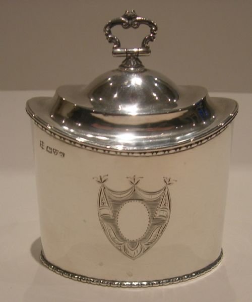 Antique English Sterling Silver Tea Caddy - George Nathan & Ridley Hayes