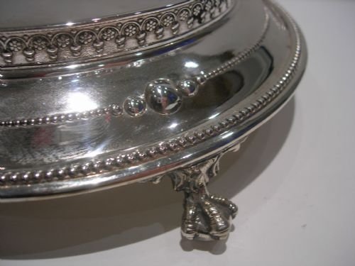 fig 2. Antique English Hobnail Cut Crystal and Silver Plated Biscuit Box