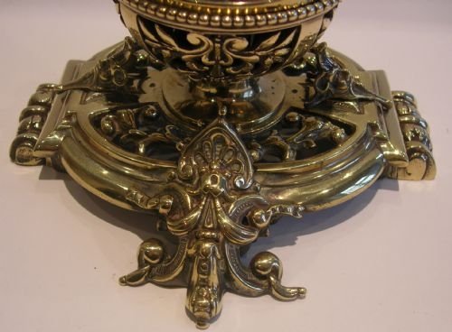 fig 1. Magnificent Grand Antique English Reticulated Brass Inkwell - Victorian