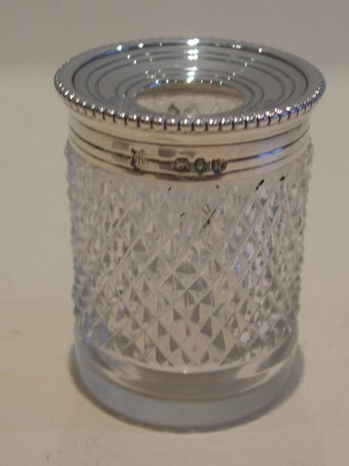 fig 1. Beautiful Small Victorian Pierced Sterling Silver Inkstand / Inkwell