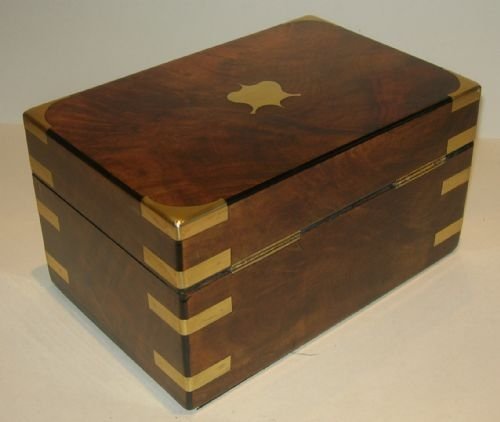 fig 1. Handsome Brass Bound Walnut Jewellery or Desk Box c.1850
