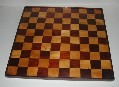 fig 1. Large Antique wooden Chess or Games Board With Boxed Chess Set