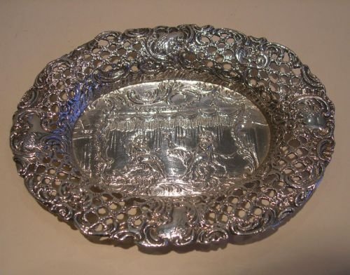 Victorian Cast Sterling Silver Pin Tray - Cherubs - Import Mark - London 1896