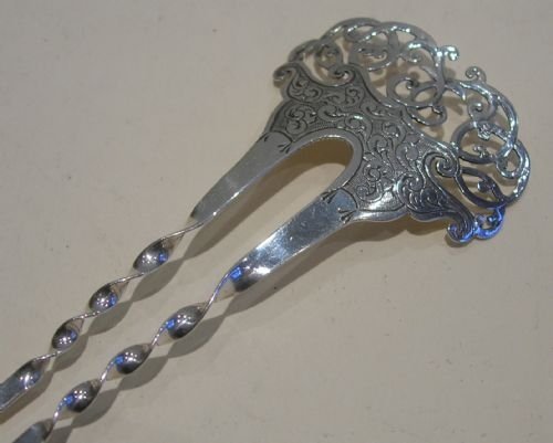Quality Victorian Sterling Silver Hair Comb - 1897