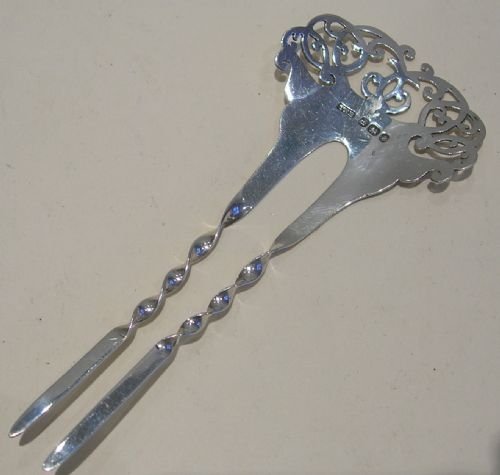 fig 1. Quality Victorian Sterling Silver Hair Comb - 1897