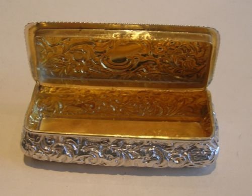 fig 1. Antique English Sterling Silver Trinket Box - Victorian - 1897
