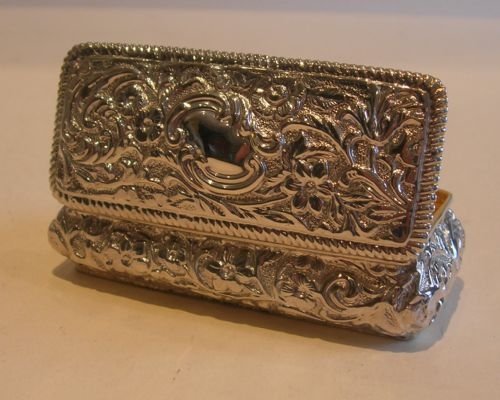 Antique English Sterling Silver Trinket Box - Victorian - 1897