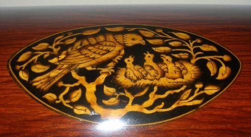 fig 1. Magnificent Georgian Partridgewood Tea Caddy - Bird & Chicks Inlay - c.1790