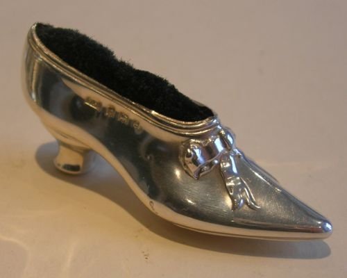Antique English Sterling Silver Pin Cushion - Shoe