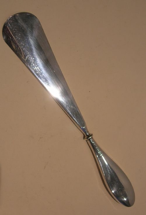 fig 1. English Sterling Silver & Tortoise Shell Handled Shoe Horn
