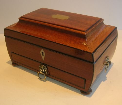 Exquisite English Regency Mahogany Jewelry Box C.1820