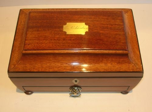 fig 3. Exquisite English Regency Mahogany Jewelry Box c.1820
