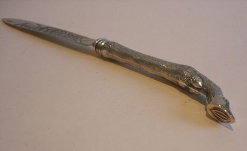 fig 1. Figural Handled Letter Opener - Hoof - Sterling Silver Blade 1874