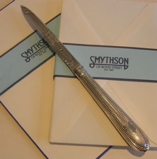 Decorative Antique English Sterling Silver Letter Opener - 1892