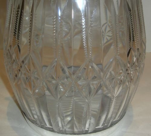 fig 1. Antique English Cut Crystal & Silver Plated Biscuit or Cracker Barrel