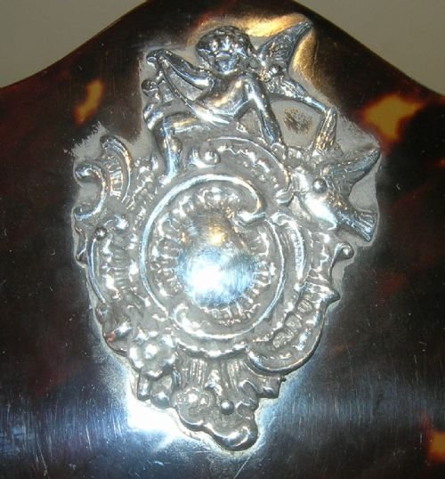 fig 1. Charming Antique English Tortoise Shell & Sterling Silver Letter Clip