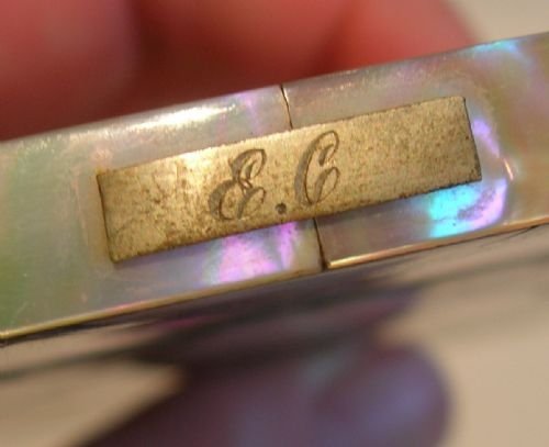 fig 1. Stunning Mother of Pearl and Abalone Shell Visiting Card Case c.1860