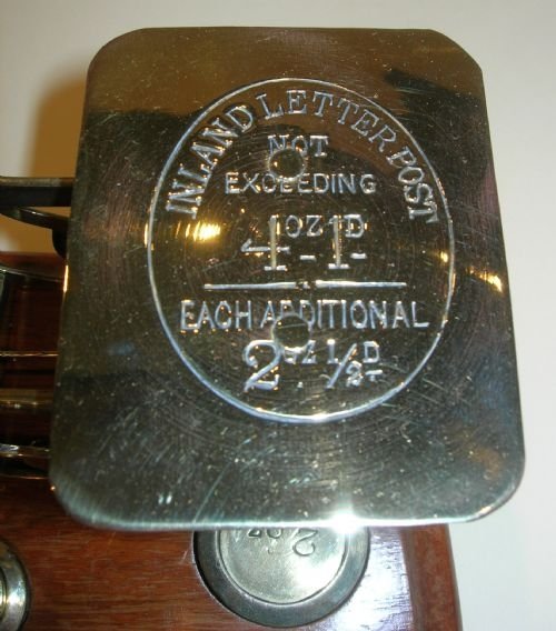 fig 1. Antique English Mahogany & Polished Brass Postal or Letter Scales