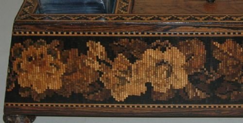 fig 1. Antique Tunbridge Ware Dressing Table Box / Perfume Caddy