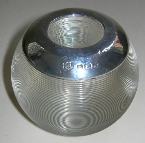 Clear Threaded Glass Match Striker - Silver - 1924