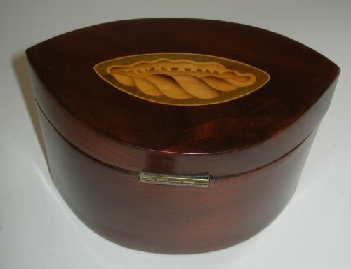 fig 1. English Mahogany Shell Inlaid Tea Caddy - Georgian