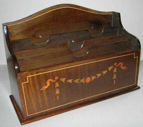 Victorian English Marquetry Inlaid Letter or Stationery Holder