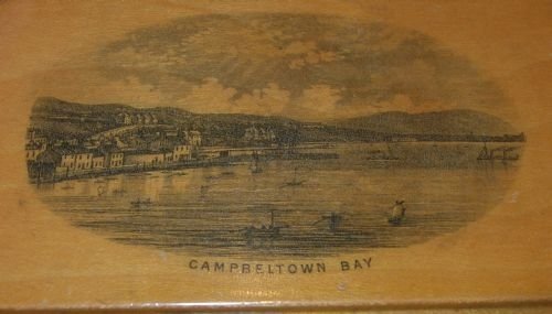 fig 1. Antique Scottish Mauchline Ware Playing Card Box - Campbeltown Bay