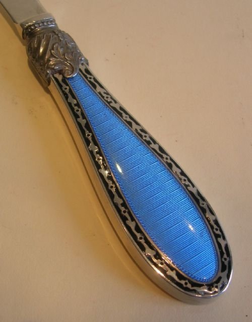 fig 1. English Sterling Silver and Enamel Letter Opener - London 1934
