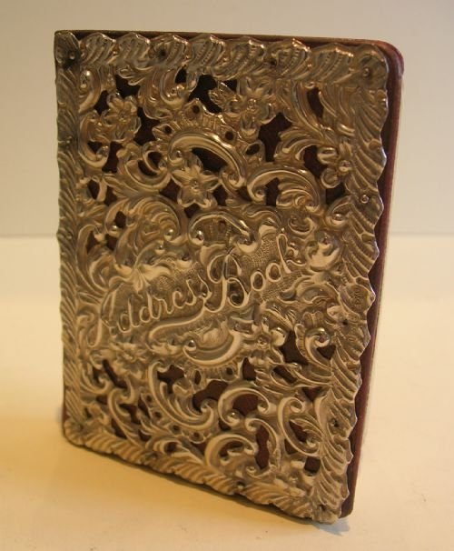 Edwardian Sterling Silver Mounted Address Book - Birmingham 1902
