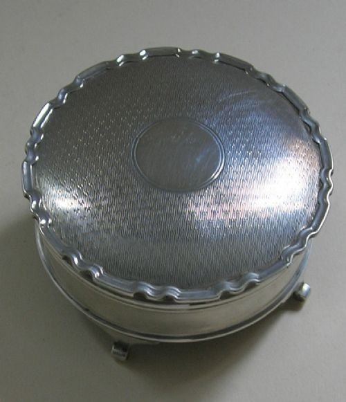 English Sterling Silver Trinket / Ring / Jewellery Box - 1921