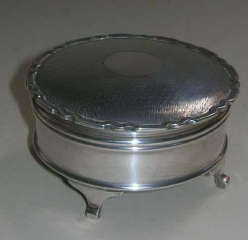 fig 1. English Sterling Silver Trinket / Ring / Jewellery Box - 1921