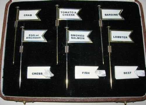 Antique Silver Gilt Sandwich Flags - Birmingham 1932