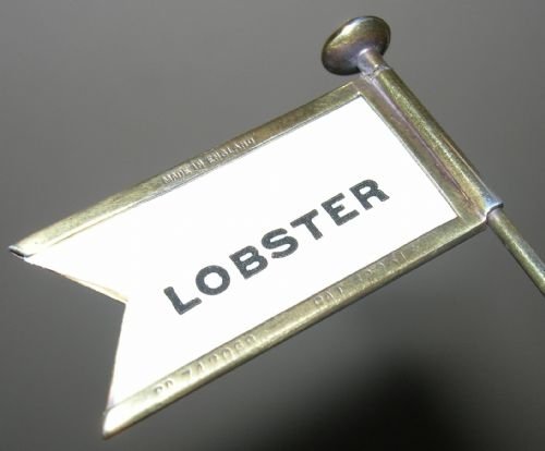 fig 2. Antique Silver Gilt Sandwich Flags - Birmingham 1932