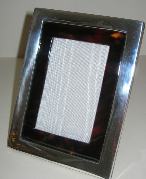 Vintage Sterling Silver and Tortoiseshell Photograph Frame