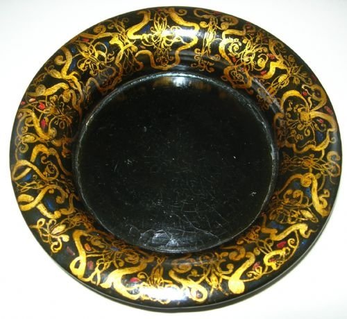Victorian Papier Mache Decanter Coaster / Slide
