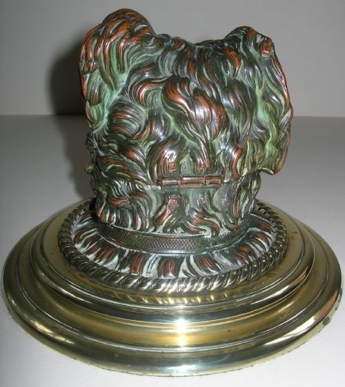 fig 3. Antique Figural Inkwell - Greyfriars Bobby - Dog - c.1880