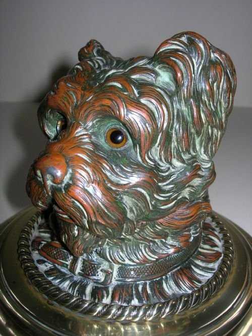 fig 4. Antique Figural Inkwell - Greyfriars Bobby - Dog - c.1880