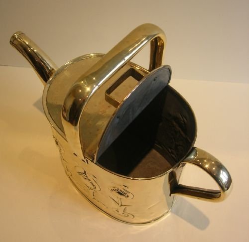 fig 1. Large Antique English Brass Watering Can - Art Nouveau - Joseph Sankey