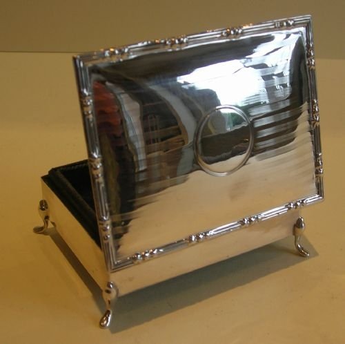 English Sterling Silver Jewelry or Trinket Box - Birmingham 1915