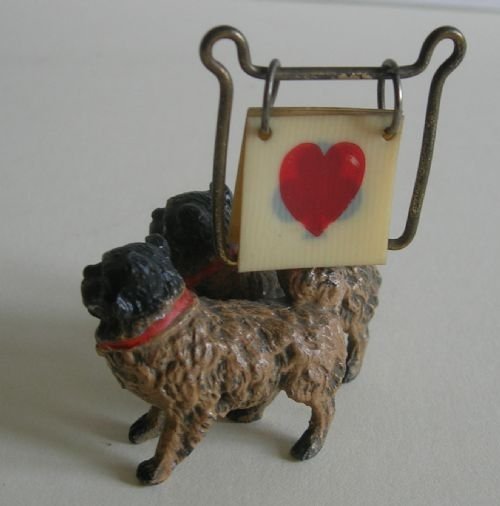 fig 1. Antique English Trumps or Bridge Marker - Dogs - Pair of Pugs