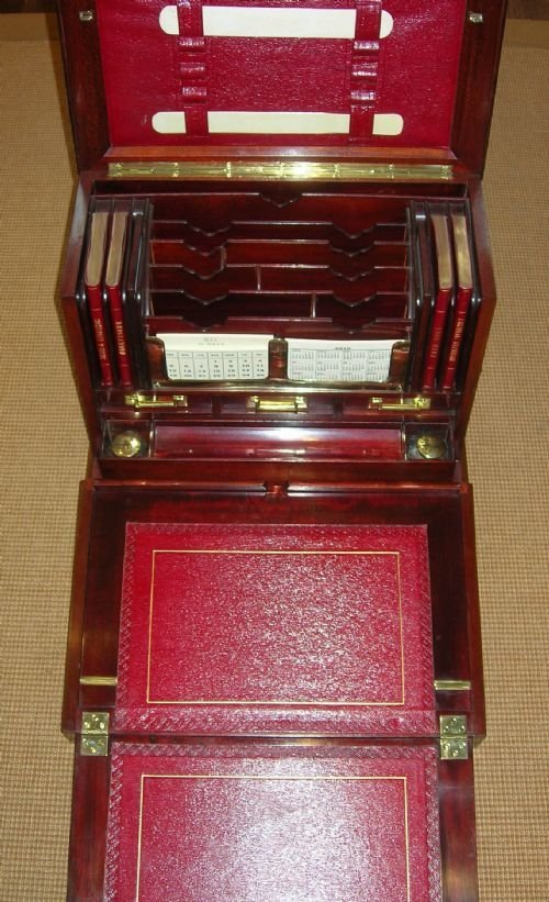 Grand Top-notch Antique Inlaid Mahogany Stationery Writing Box C.1900