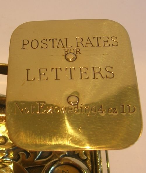 fig 1. Handsome Antique English Brass Postal or Letter Scales c.1890