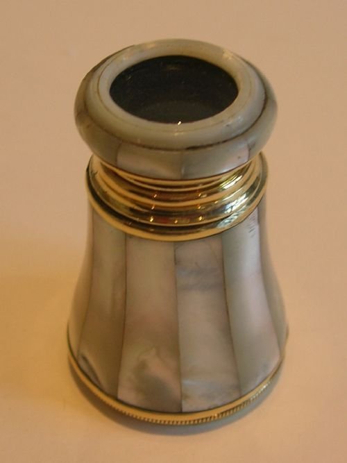 Antique French Brass and Mother of Pearl Monocular C.1890