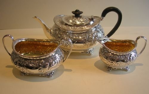 Fabulous English Victorian Silver Plated Tea Service - Atkin Brothers C.1860