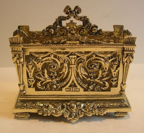 Quality English Victorian Heavy Cast Brass Letter Rack or Holder