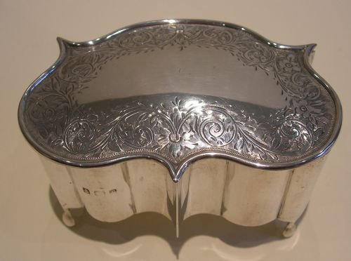 Antique English Sterling Silver Jewelry Box - 1905
