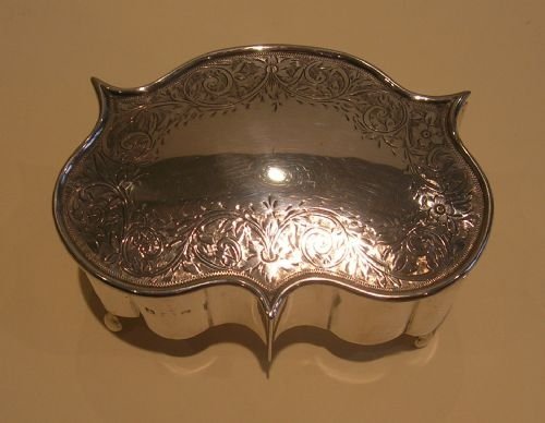 fig 1. Antique English Sterling Silver Jewelry Box - 1905