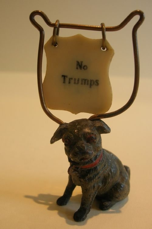 Antique English Trumps or Bridge Marker - Dogs - Pug