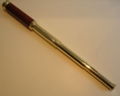 Antique English Mahogany and Polished Brass Telescope - Signed: Rothwell, Manchester