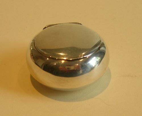 Stylish English Sterling Silver Pill Box - Birmingham 1911
